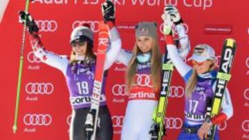 Larisa Yurkiw, Lindsey Vonn y Lara Gut.