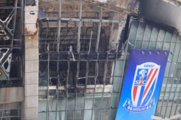 Incendio en el estadio del Shanghái Shenhua