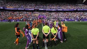 Valladolid. 17/3/2024. Encuentro de fútbl femenino en el estadio Zorrilla, entre Real Valladolid Simancas - Atlético Lince.