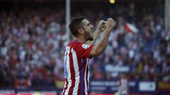 Koke celebr&oacute; as&iacute; su gol en el Atl&eacute;tico-Sevilla.