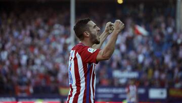 Koke celebró así su gol en el Atlético-Sevilla.