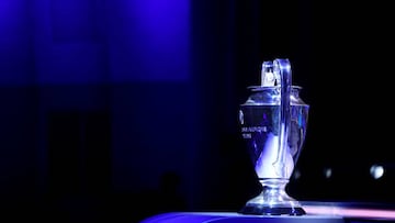 ISTANBUL, TURKIYE- AUGUST 25: The UEFA Champions League trophy is seen during the UEFA Champions League 2022/23 Group Stage Draw at Halic Congress Centre on August 25, 2022 in Istanbul, Turkiye. (Photo by Joosep Martinson - UEFA/UEFA via Getty Images)