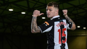 NEWCASTLE UPON TYNE, ENGLAND - JANUARY 05: In this image released on January 7, Kieran Trippier poses for photographs at the Newcastle United Training Centre on January 05, 2022 in Newcastle upon Tyne, England. (Photo by Serena Taylor/Newcastle United via