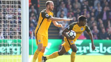 Jos&eacute; Izquierdo tras marcar un gol con Brighton ante Crystal Palace