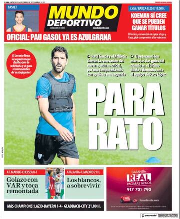 "Tengo a los mejores"... las portadas deportivas de hoy