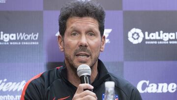 Simeone durante la rueda de prensa en San Luis Potosí.