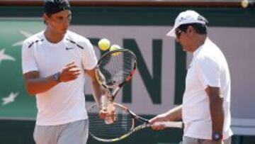 BUENAS SENSACIONES. Rafa y su tío Toni trabajan a fondo en París, en busca de mejorar sensaciones.