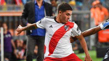 Juan Fernando Quintero durante el partido entre Gremio y River Plate por la vuelta de la semifinal de la Copa Libertadores