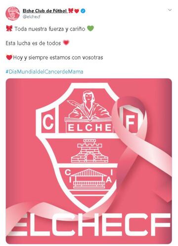 El mundo del deporte unido en el D¨ªa Mundial del C¨¢ncer de Mama