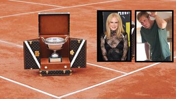 Nicole Kidman y Alex Skarsgård, con los trofeos de Roland Garros