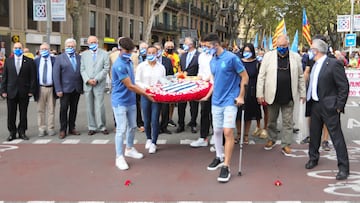 La ofrenda floral del Espanyol.