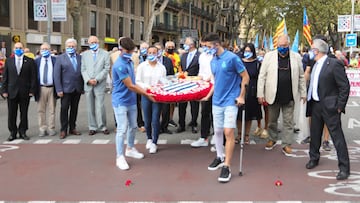 La ofrenda floral del Espanyol.