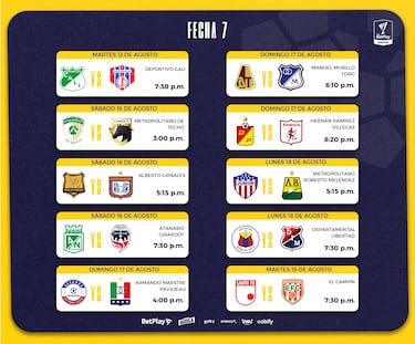 Fixture de la Liga BetPlay 2025-II