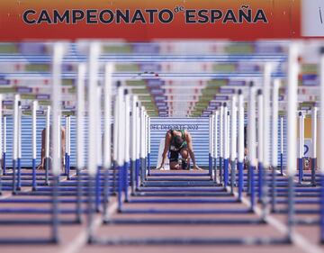 Campeonato de Espa?a de Atletismo que se est¨¢ disputando en el estadio Juan de la Cierva en Getafe.