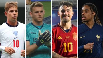 Los mejores jugadores del Europeo Sub-21: Smith-Rowe, Peretz, Rodri y Barcola.