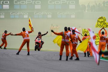 Marc Márquez celebrando su victoria en el GP de Alemania