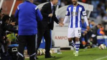 David Moyes y Carlos Vela