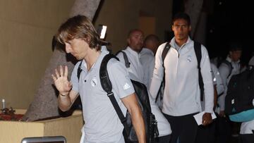 Luka Modric a su llegada al Hotel Mandarín de Miami.
