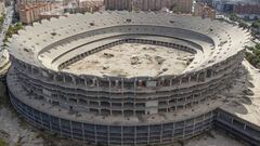 Esqueleto del futuro estadio del Valencia. 