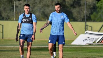 Patric y Gila en un entrenamiento de la Lazio.