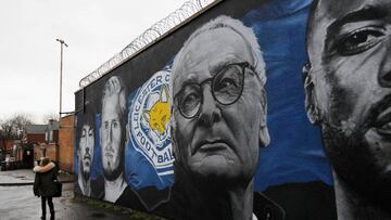 Mural dedicado a Claudio Ranieri y el Leicester por su t&iacute;tulo de la Premier League.