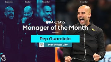 Guardiola, mejor entrenador de diciembre en la Premier