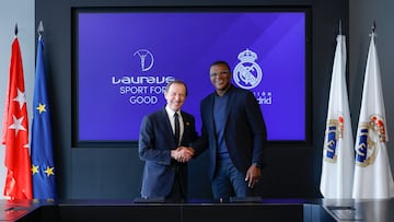 2026 03 02 MADRID. FUNDACION 25 26 FIRMA CON LA FUNDACION LAUREUS EN LA SALA DE JUNTAS DE LA CIUDAD REAL MADRID DE VALDEBEBAS
FOTO: VICTOR CARRETERO/REALMADRID.COM