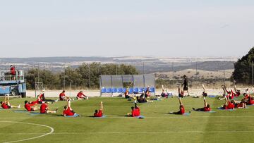 La plantilla del Atl&eacute;tico, durante la &uacute;ltima pretemporada en Los &Aacute;ngeles de San Rafael.
 
 
 
 