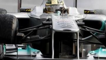 <b>CON GANAS. </b>Schumacher empezó el gran premio con fuerza.