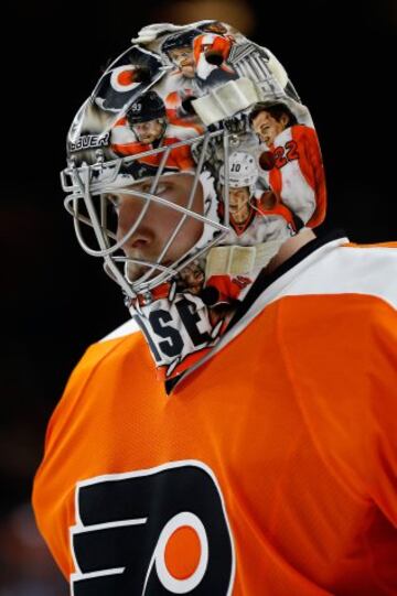 Goalie Steve Mason de los Philadelphia Flyers.