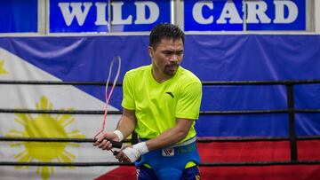 Manny Pacquiao durante un entrenamiento.