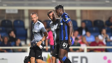 Duván Zapata, lesionado en un partido de Atalanta que lo hace perderse la fecha FIFA con Selección Colombia.