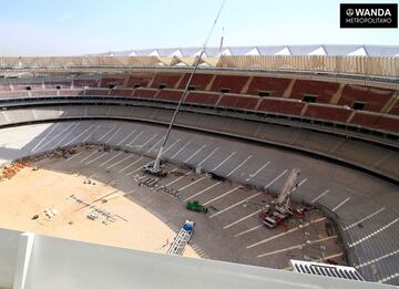 Obras en el Wanda Metropolitano: la cubierta ya est¨¢ terminada