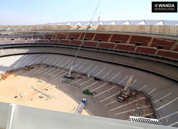 Obras en el Wanda Metropolitano: la cubierta ya está terminada