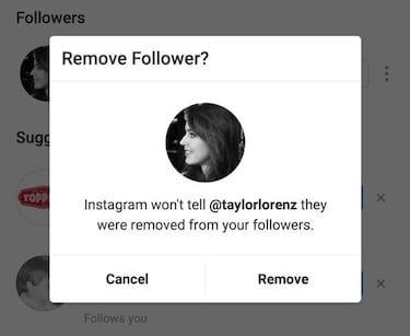 Borrar seguidores en silencio, la nueva función de Instagram