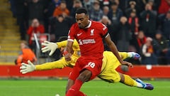 Soccer Football - Europa League - Group E - Liverpool v Toulouse - Anfield, Liverpool, Britain - October 26, 2023  Liverpool's Ryan Gravenberch scores their fourth goal REUTERS/Molly Darlington