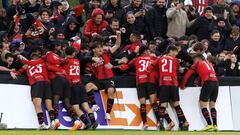 Los jugadores del Milan celebran la clasificación a la final de la Youth League.