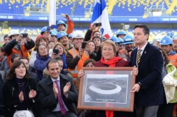 Michelle Bachelet inauguró el estadio Ester Roa de Concepción. Recibirá el duelo con Brasil y Paraguay, además de una semifinal y la definición del tercer lugar.