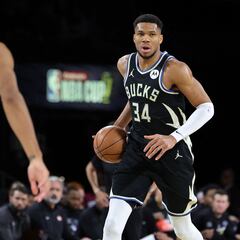 Will Giannis Antetokounmpo play for the Bucks against the Thunder in the NBA Cup final?
