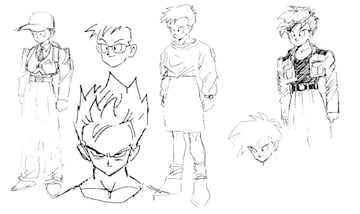 Gohan adulto Dragon Ball bocetos