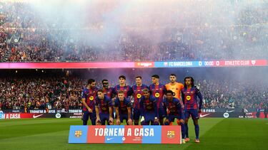 El once inicial del FC Barcelona. 



