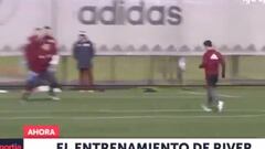 Scocco pide sitio a Gallardo: golazo en el entrenamiento
