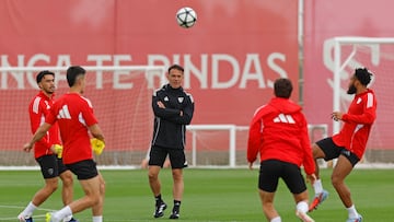 Luis García, en el entrenamiento.