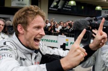 Jenson Button el 18 de octubre de 2009, día que consiguió el campeonato del mundo de la Fórmula 1.