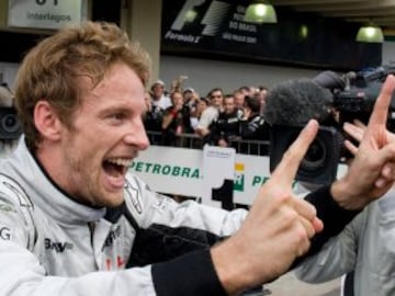 Jenson Button el 18 de octubre de 2009, día que consiguió el campeonato del mundo de la Fórmula 1.