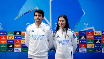 Pau Quesada y María Méndez, en la rueda de prensa previa a la ida de cuartos de final de la Champions femenina frente al Barcelona.