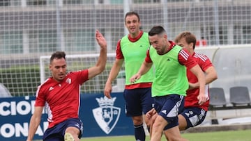 Unai García durante un entrenamiento en Tajonar.