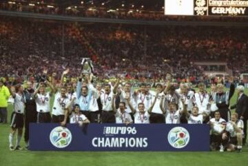 England were the 1996 hosts with Germany running out winners.