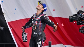 Jorge Martín, tras ganar el esprint de Austin.