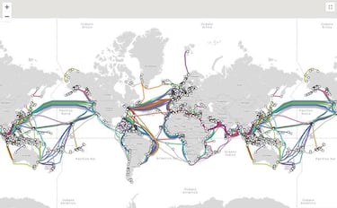 Estos son los cables marinos que dan Internet al mundo